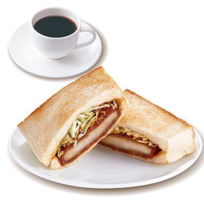 上島珈琲店のカツサンドセット(レギュラーサイズドリンク付き)