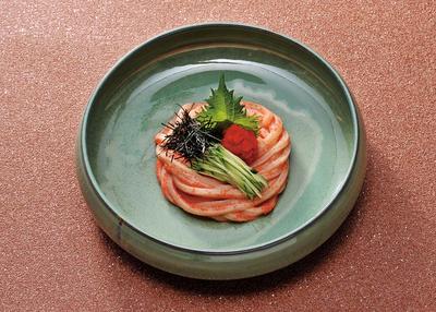 明太子の冷たいおうどん