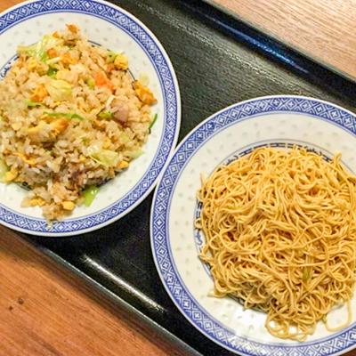 半カキソース和えソバ+半チャーハンセット