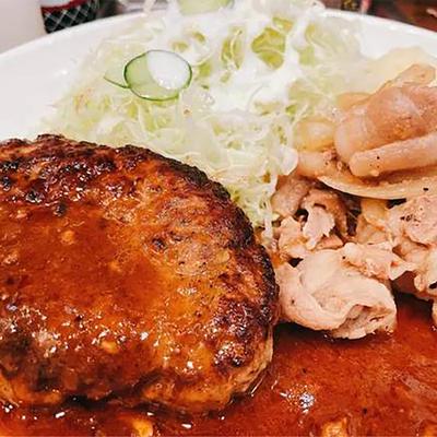 和牛入りハンバーグと生姜スタミナ焼き弁当
