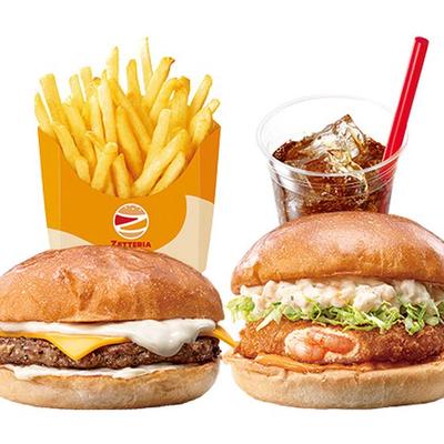 【デリバリー限定！ツーバーガー満足セット】4種のチーズバーガーセット+えびバーガー