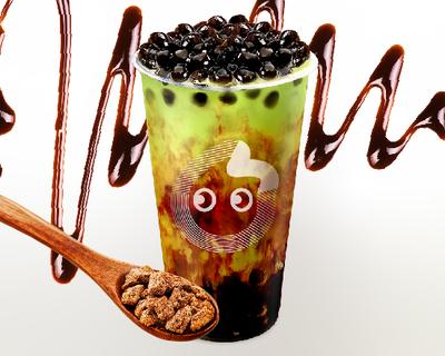 黒糖タピオカ抹茶ミルクティー