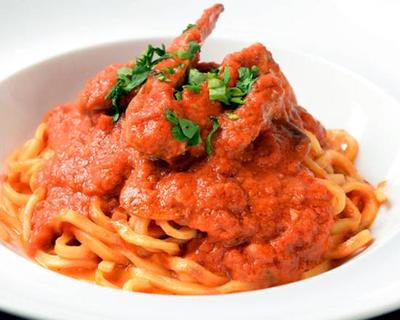 人気No.1！！ワタリガニのトマトソース スパゲッティ Tomato Sauce Spaghetti with Migratory Crab