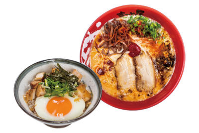 赤辛牛じゃんラーメン焼豚丼セット