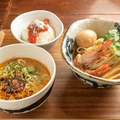 濃厚！海老つけ麺 ダンクライスセット 煮卵付き