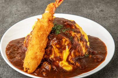 大エビフライとろたまオムライス