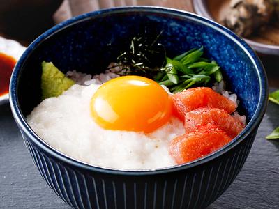 山かけとろろご飯と明太子