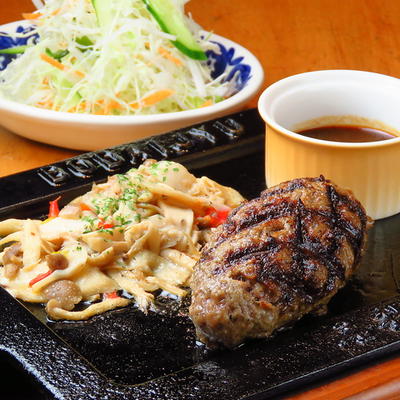 和牛(黒毛A5等級)ハンバーグステーキ定食(200g)