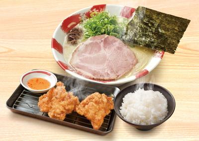 白豚骨ラーメン甘辛から揚げセット