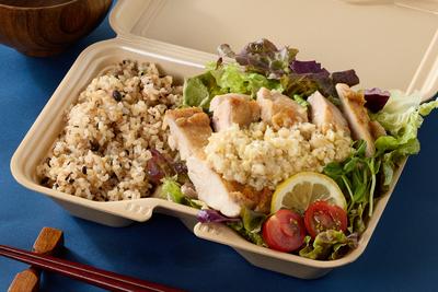 ねぎ塩チキンと玄米セット Green Onion Salted Chicken ＆ Brown Rice Set