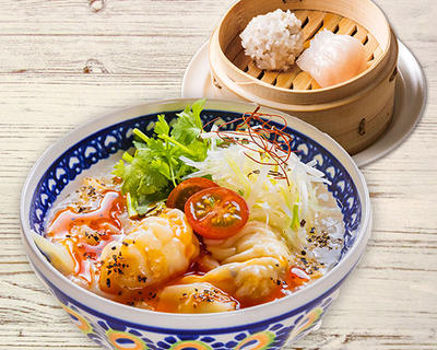 海老ワンタン入りサンラーおかゆ＆2種点心セット