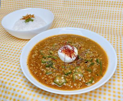 キーマ納豆オクラ soup curry Keema Natto Okura