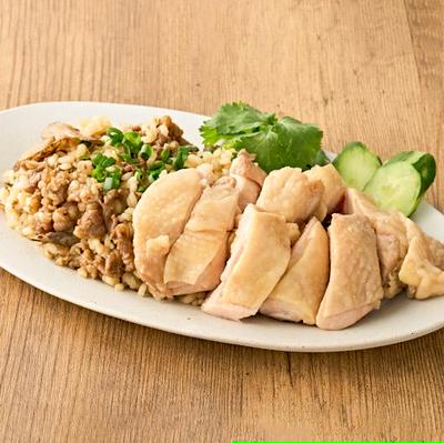チキン大盛り！牛飯カオマンガイ Large Khao Man Gai over Beef Rice