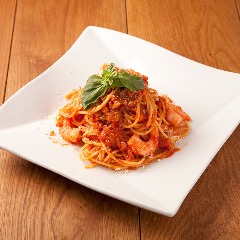 海老とトマト生クリームパスタ プレート