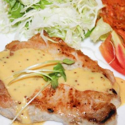 豚肉ステーキハニーマスタード