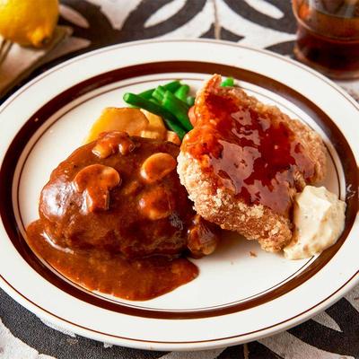 肉×肉Wボリューム|ハンバーグ＆チキン南蛮 Hamburg ＆ Chicken Nanban
