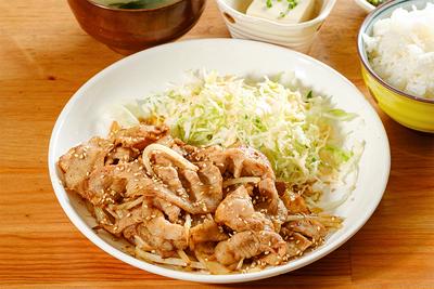 豚ばら生姜焼き定食