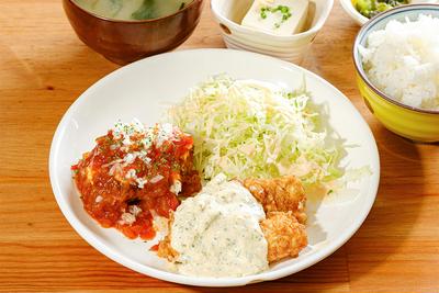 チキ南ハンバーグ定食