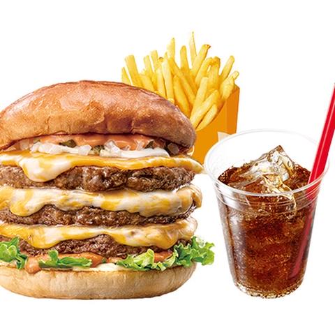 ゼッテリア ZETTERIA 名古屋セントラルパーク店 【セット】トリプル絶品チーズバーガー Triple ZEPPIN(Supreme) Cheeseburger Set
