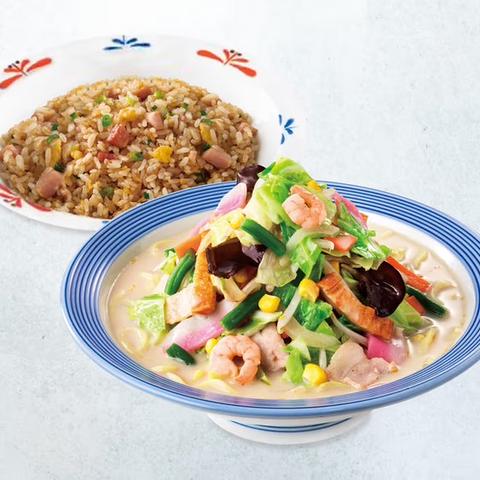 リンガーハット イオンモール上尾店 野菜たっぷりちゃんぽんチャーハンセット