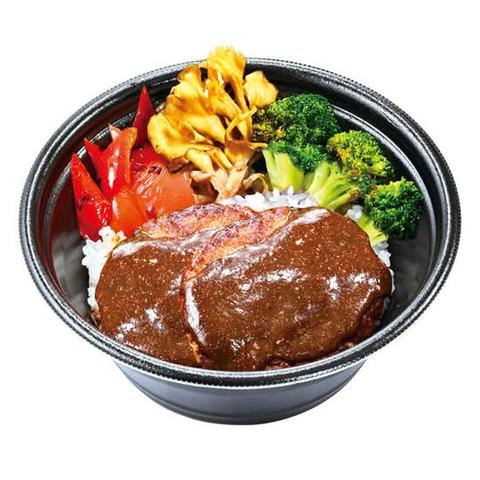 ビッグボーイ 中山競馬場前店 【691】手ごねハンバーグDonハンバーグ200g(ライス大盛り・野菜倍盛り)