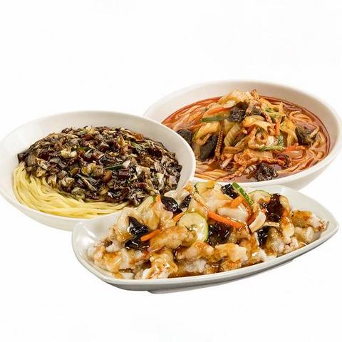 香港飯店 上野店 チャジャン麺+ちゃんぽん+タンスユク(小) セット
