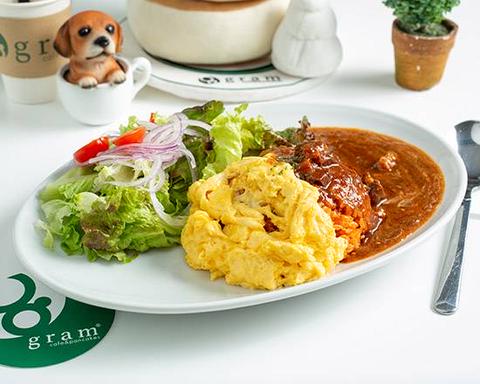 gram 大須店 オムライスセット ボルシチ(サラダ+スープ付) Omelette Rice Set - Borscht (Comes with Salad & Soup)