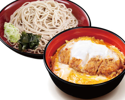 富士そば 新宿店 カツ丼+冷たいそば