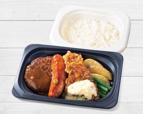ジョナサン 習志野台店 ハンバーグ＆フランクソーセージ＆竜田チキン甘辛醤ソース弁当