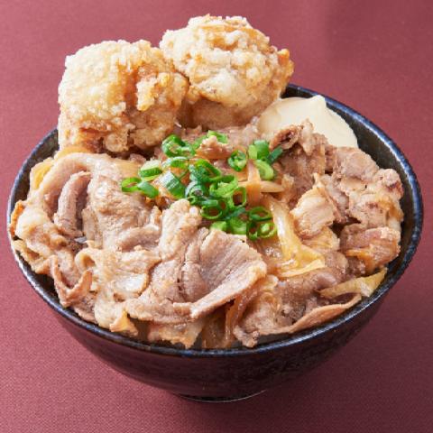元祖まかない ガチ丼屋 金山店 しょうが焼き丼 300(唐揚2)