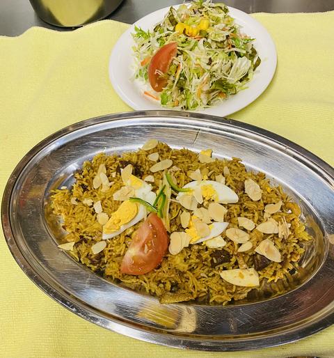 DEEP KITCHEN マトンビリヤニとサラダ/Mutton Biryani with salad