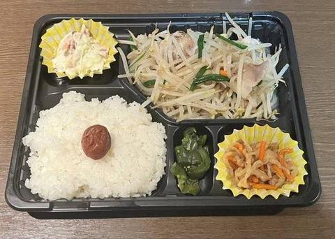 中華そば ひのき屋 豚ニラもやし炒め弁当