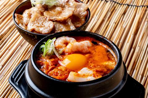 韓国カルビ丼とスンドゥブ 洞山 町田店 海鮮スンドゥブ～ミニカルビ丼セット～