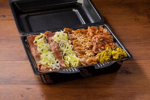 焼肉ライク 船橋ららぽーと前店 網焼き大判牛タン&牛カルビ&ハラミ(Pork)焼肉弁当