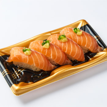 梅丘寿司の美登利総本店 鶴見店 サーモンにぎり 4-piece set of salmon