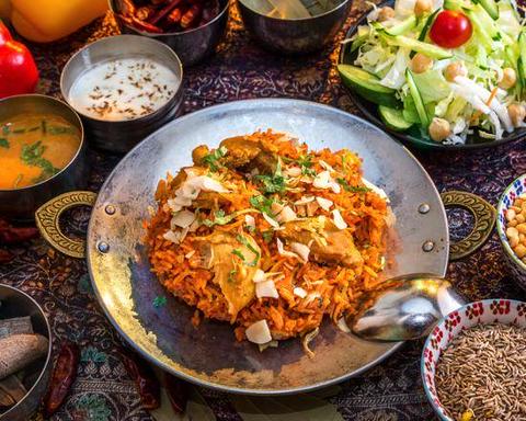 神戸アールティーインドカレー 新長田本店 チキンビリヤニセット Chicken Biryani Set