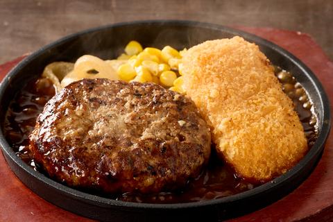 濃厚オムハヤシ＆ハンバーグ「KAKUSHIAZI」 西新井店 【コンビ】カニクリームコロッケ＆ハンバーグプレート Hamburg ＆ Crab Cream Croquette Plate