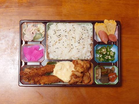 阿蘇美 唐揚げ&エビフライ弁当(自家製タルタルソース)