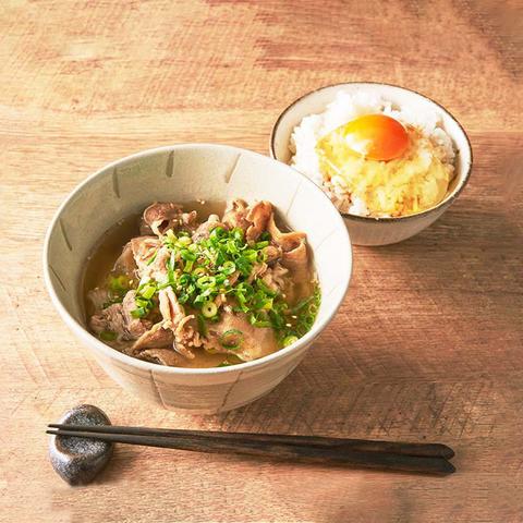 大阪名物！肉吸い「千日屋」 上目黒店 肉吸いお肉80gと卵かけご飯定食