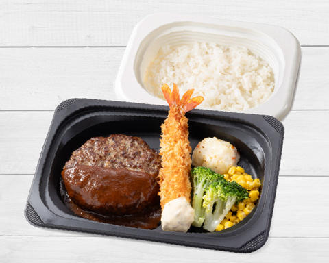 ジョナサン 護国寺店 アンガスビーフ100%ステーキハンバーグ デミグラスソース＆海老フライ弁当