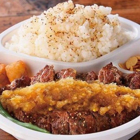 1ポンドのステーキハンバーグ タケル 日本橋オタロード店 タケル弁当L300g