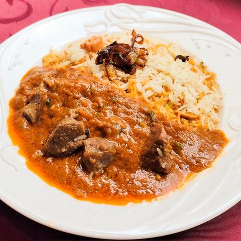 ハラル料理 大阪ハラルムガル 本町店 ナシマトンビリヤニ(単品・ライタ付き) Nasi Mutton Biriyani
