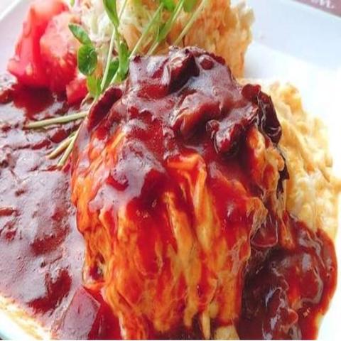 cool cafe 究極の塩麹フワトロハンバーグ 牛すじハヤシのフワトロオムライス