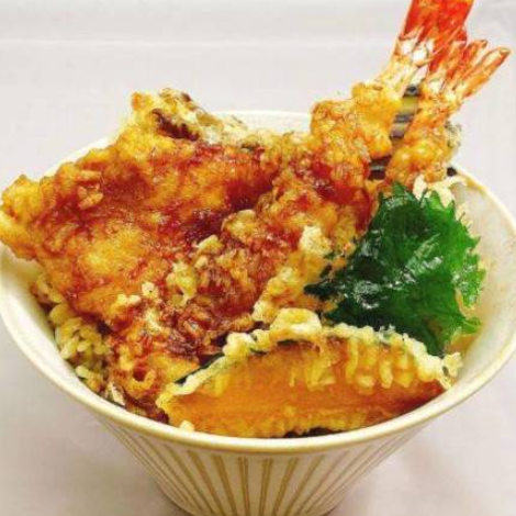 そば・うどんと丼のいなたや 大海老かしわ天丼《亀》