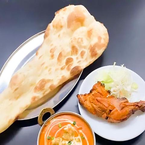 Asian Kitchen Sakura 【人気NO.3】名物タンドリーチキン＆濃厚バターチキンカレー＆プレーンナン