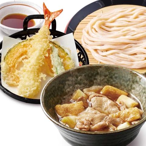 久兵衛屋 南与野店 肉つけ汁うどん 天ぷら盛り(3種)セット