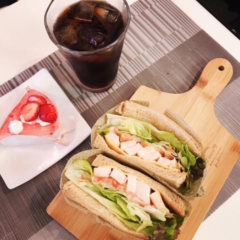 低糖質スイーツ＆フード カフェ エニシダ 低糖質サンドセット(ドリンク・チーズケーキ付)