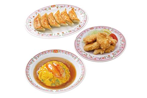 餃子の王将 仙台一番町 【デラックス】天津飯セット(天津飯・餃子・鶏の唐揚)