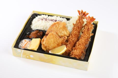 揚げ物専門店 から揚げ 天神橋三丁目店 塩レモンから揚げと海老フライ弁当