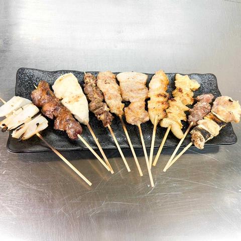 絶好鳥 市川店 焼き鳥盛り合わせ (塩orタレ) 10本